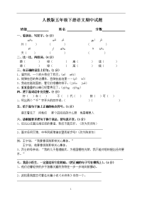 人教版小学五年级语文下册期中试卷 (10)