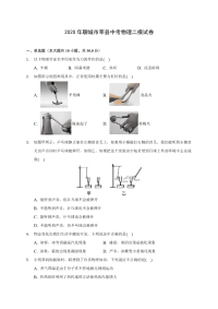 2020年聊城市莘县中考物理二模试卷(含解析)