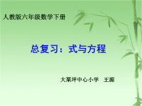 六年级下册数学课件-6《总复习式与方程》人教新课标 (共20张PPT)