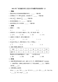 六年级下册数学试题  2021年广东省韶关市仁化县小升初数学仿真试卷（1）人教版（有答案）