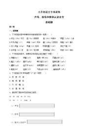 小升初语文知识专项训练（基础知识一）-1声母、韵母和整体认读音节（12页）