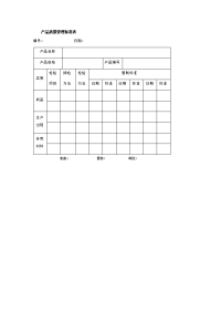 产品质量管理标准表