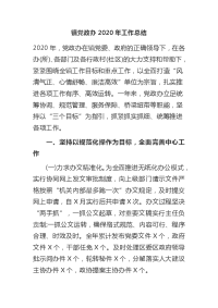 镇党政办2020年工作总结