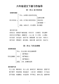 小学语文部编版六年级下册习作指导（分单元编排）