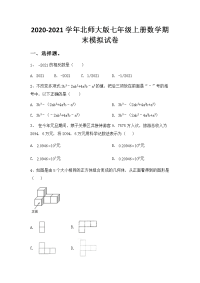 _北师大版七年级上册数学期末模拟试卷