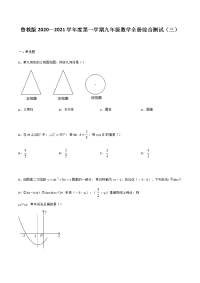 鲁教版（五四制）2020—2021学年度第一学期九年级数学全册综合测试（三）