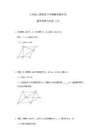 北师大版数学九年级上期末复习专题解答题专项：菱形性质与判定（五）