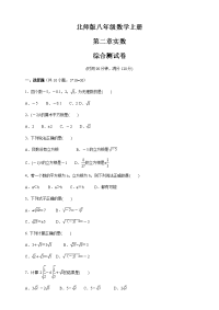 北师大版八年级数学上册 第二章实数  综合测试卷