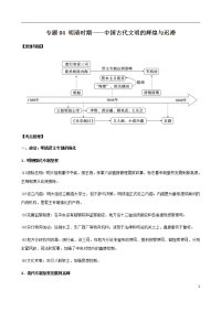 2021届高考必备知识手册：专题04明清时期——中国古代文明的辉煌与迟滞（原卷版）