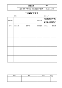 危险源识别和风险评价策划控制程序