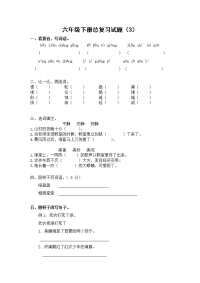 人教部编版新课标语文六年级下学期总复习试 (3)