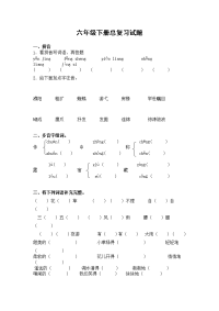 人教部编版新课标语文六年级下学期总复习试 (6)