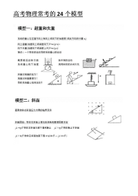高考物理常考的24个模型