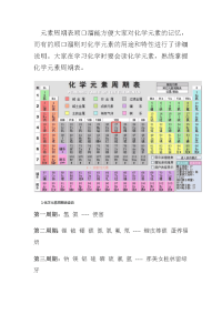 中考元素周期表顺口溜能方便大家对化学元素的记忆