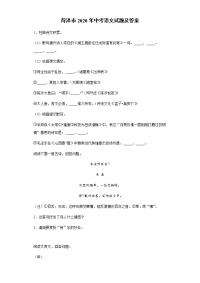 菏泽市2020年中考语文试题及答案
