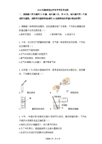 【2020年中考化学，含答案，word版，可再编辑】2020年湖南省长沙市中考化学试卷