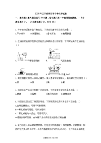 【2020年中考化学，含答案，word版，可再编辑】2020年辽宁省丹东市中考化学试卷