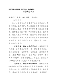 就职表态发言