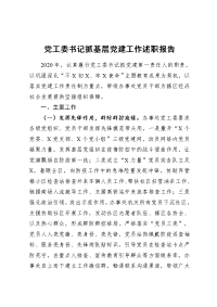 2020121118党工委书记抓基层党建工作述职报告