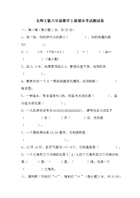 北师大版六年级数学上册期末考试水平检测试卷