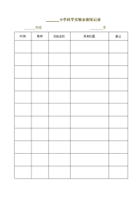 科学实验室使用记录