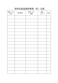 科学实验室设备维修维护记录