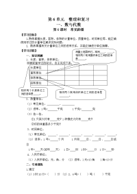 人教版数学小学六年级下册导学案-第6单元  整理和复习 1、数与代数-第6课时  常见的量