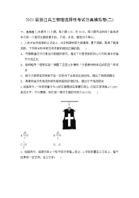 2021届浙江高三物理选择性考试仿真模拟卷（二） Word版含答案