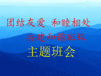 班主任资料：《团结友爱，和睦相处，共建和谐班级》主题班会ppt课件