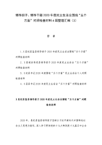 领导班子、领导干部2020年度民主生活会围绕“五个方面”对照检查材料4篇整理汇编（3）