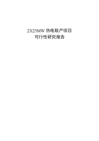 2X25MW热电联产项目可行性研究报告