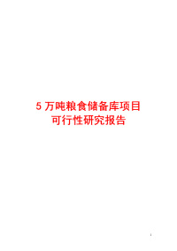 5万吨粮食储备库项目可行性研究报告