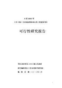 1万亩高标准农田示范工程建设项目可行性研究报告