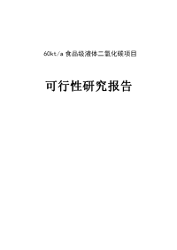 60kta食品级液体二氧化碳项目技改项目可行性研究报告