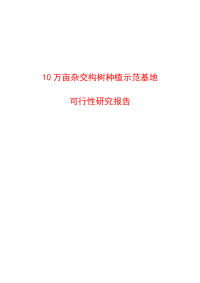 10万亩杂交构树种植示范基地可行性研究报告