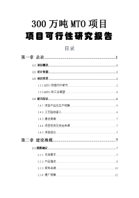 300万吨MTO项目可行性研究报告