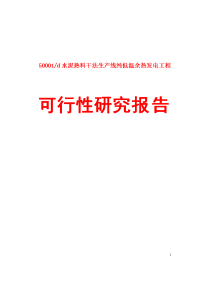 5000吨每年熟料水泥余热发电项目可行性研究报告