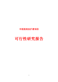 XX县中医医院改扩建项目可行性研究报告