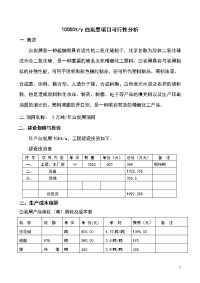 10000ty白炭黑项目可行性研究报告