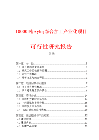 综合加工产业化可行性研究报告