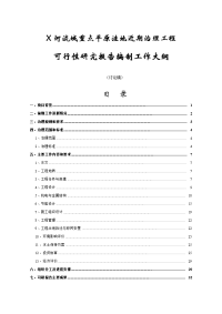 X河流域重点平原洼地近期治理工程可行性研究报告编制工作大纲