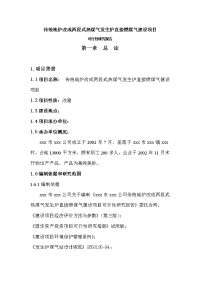 传统地炉改成两段式热煤气发生炉直接燃煤气建设项目可行性研究报告