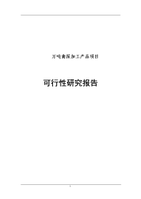 万吨禽深加工产品项目可行性研究报告