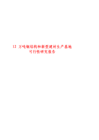 十二万吨钢结构和新型建材生产基地可行性研究报告