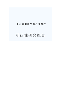 十万亩葡萄生态产业推广可行性研究报告