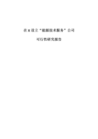 关于成立“能源技术服务公司”的可行性研究报告