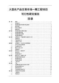 大型农产品交易市场一期工程可行性研究报告