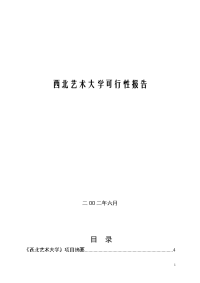 中国西部艺术大学可行性研究报告