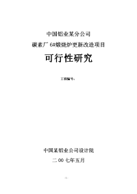 中国铝业某分公司碳素厂6#煅烧炉更新改造项目可行性研究报告