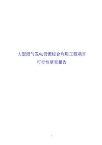 大型沼气发电资源综合利用工程项目可行性研究报告